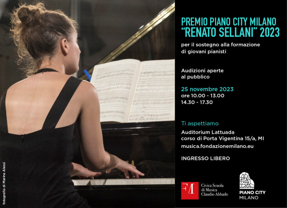 Premio Piano City Milano Renato Sellani 25 novembre 2023